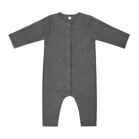 Carle Cotton Rib Footless Baby Romper (Dark Grey)
