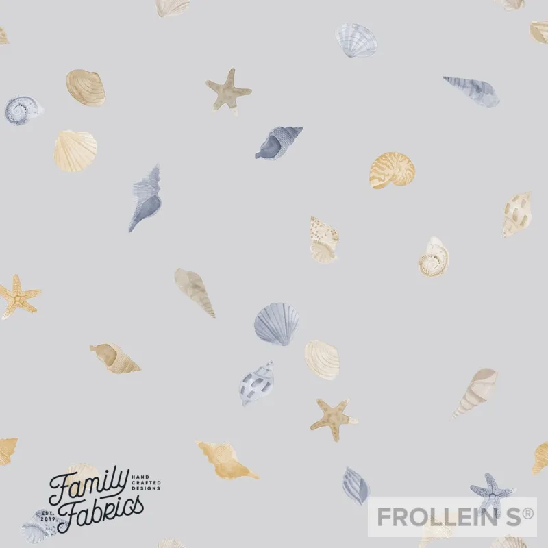 Cotton Jersey - Seashells - Blue