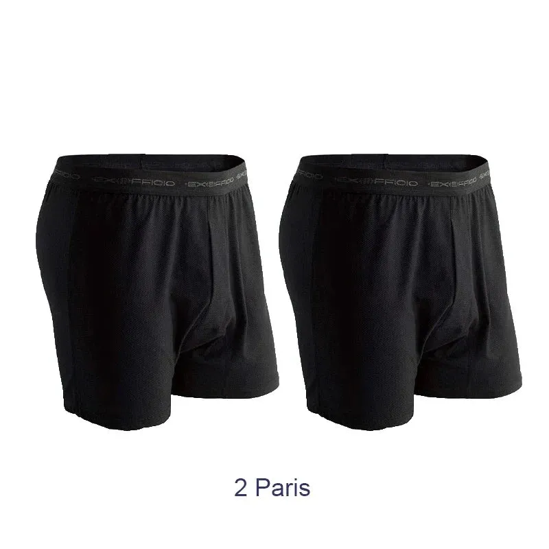 Exofficio Underwear Men Boxer Loose 2-Pack Pull In Underwear Cueca Boxer Men Homme Breathable Soft De Marque USA Size S-XXL