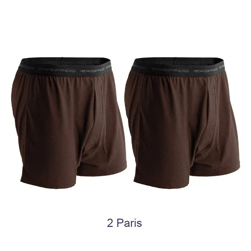 Exofficio Underwear Men Boxer Loose 2-Pack Pull In Underwear Cueca Boxer Men Homme Breathable Soft De Marque USA Size S-XXL