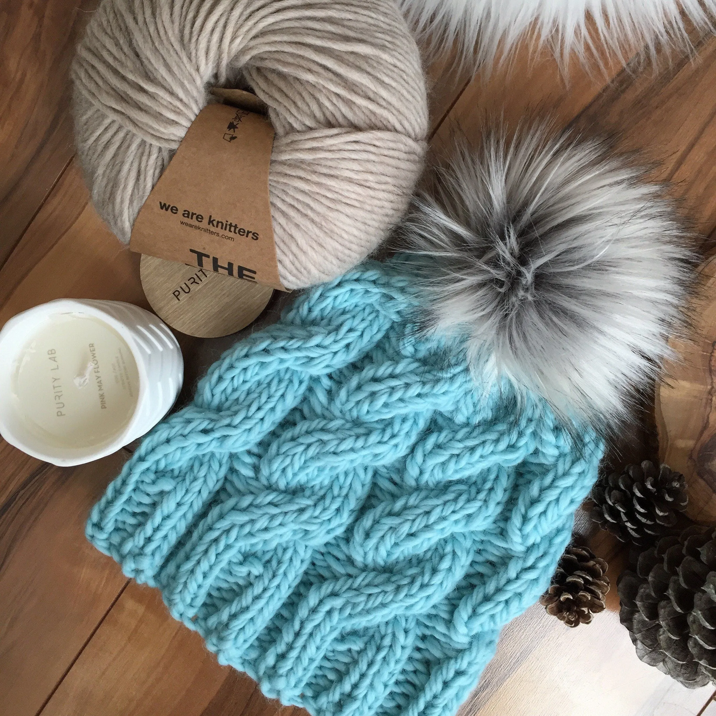Luxury KNITTING PATTERN, Luxury Women's Knit Hat pattern, The Luxe Beanie Cable Knit, Eco friendly Hat Pattern,  Luxury Yarn We are Knitters
