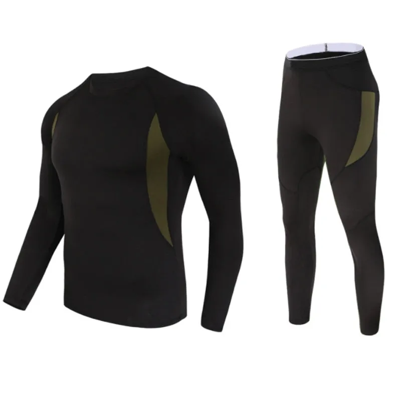 Outdoor Thermal Underwear Set Long Sleeve Tops Pants Hunting Underwear Army Tactical Gear Hiking Military Camping Warm Clothes