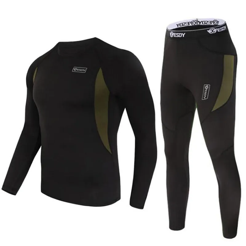 Outdoor Thermal Underwear Set Long Sleeve Tops Pants Hunting Underwear Army Tactical Gear Hiking Military Camping Warm Clothes