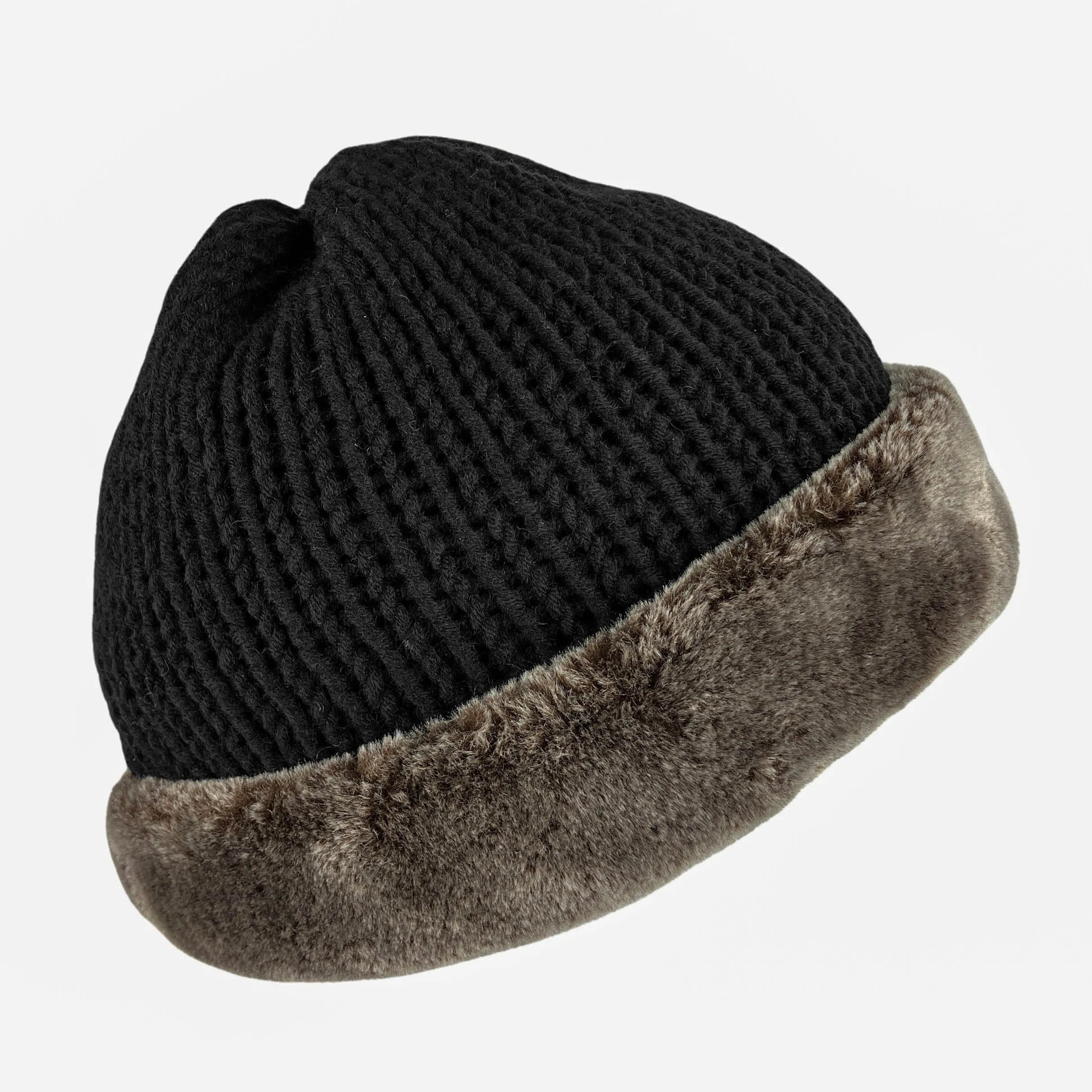 Reinhard Plank Knit Hat in Black/Brown