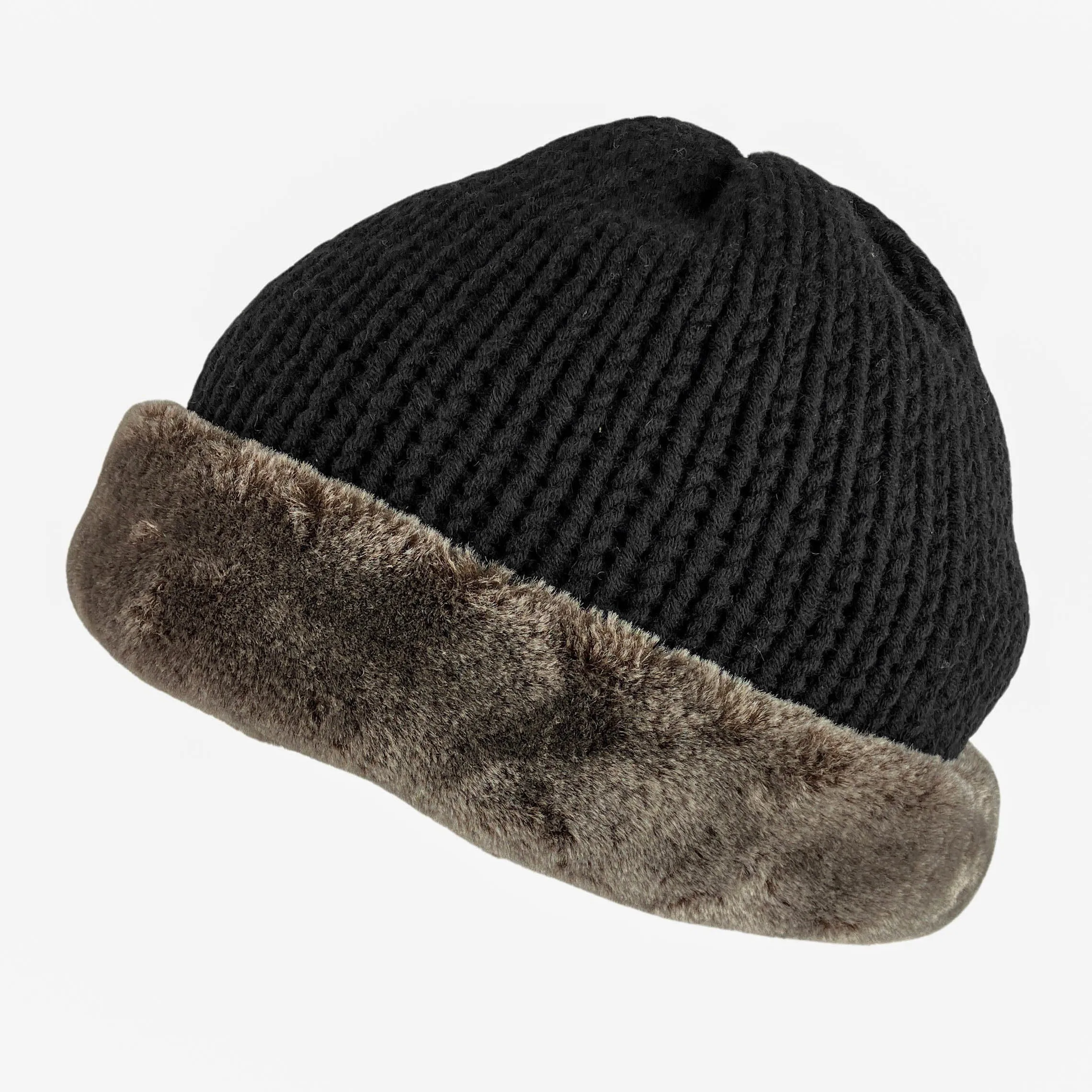 Reinhard Plank Knit Hat in Black/Brown