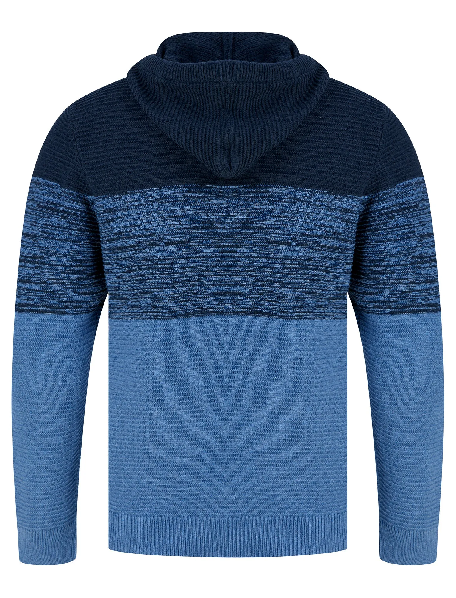 Tous Cotton Rich Textured Knit Pullover Hoodie in Denim Marl - Tokyo Laundry